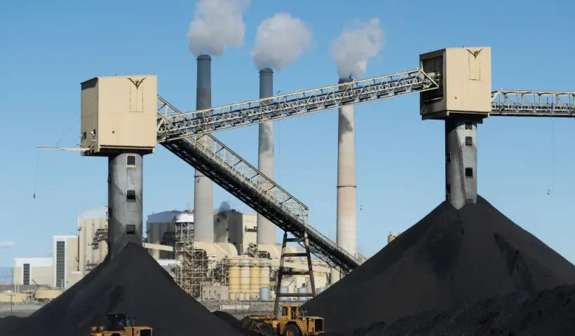 CASTLE DALE, UT - OCTOBER 9: Piles of coal sit in front of Pacificorp's 1440 megawatt coal fired power plant on October 9, 2017 in Castle Dale, Utah. It was announced today that the Trump administration's EPA will repeal then Clean Power Plan,that was put in place by the Obama administration. (Photo by George Frey/Getty Images)