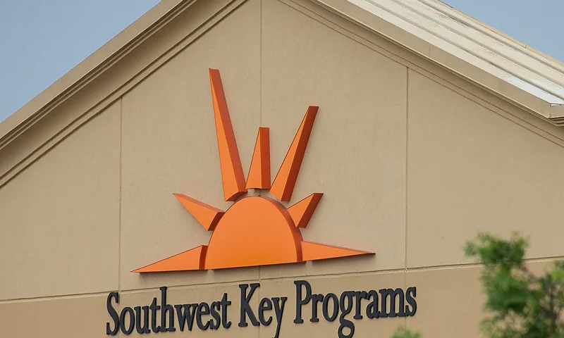 A former Walmart Supercenter now being used as a migrant children's shelter is pictured on June 18, 2018 in Brownsville, Texas. - The facility is being used to hold boys aged 10 to 17 who were caught illegally crossing the border. (Photo by Loren ELLIOTT / AFP) (Photo credit should read LOREN ELLIOTT/AFP via Getty Images)