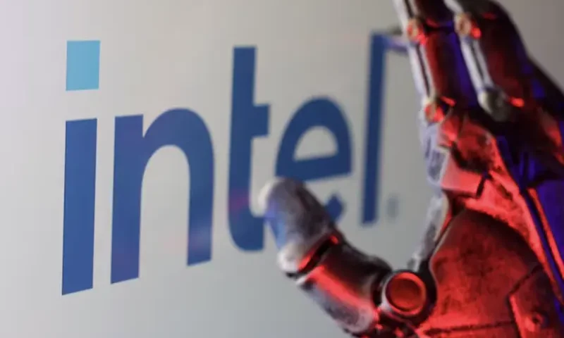 Intel logo is seen in this illustration taken February 16, 2025. REUTERS/Dado Ruvic/Illustration/File Photo