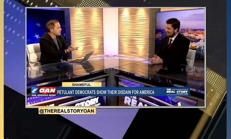Video still from The Real Story on One America News Network