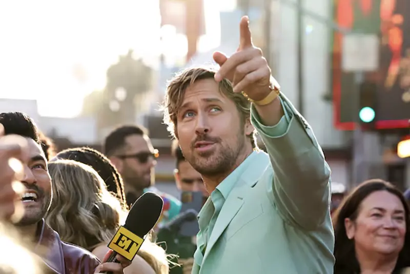 Cast member Ryan Gosling gestures while being interviewed as he attends a premiere for the film "The Fall Guy" in Los Angeles, California, U.S. April 30, 2024. REUTERS/Mario Anzuoni/File Photo
