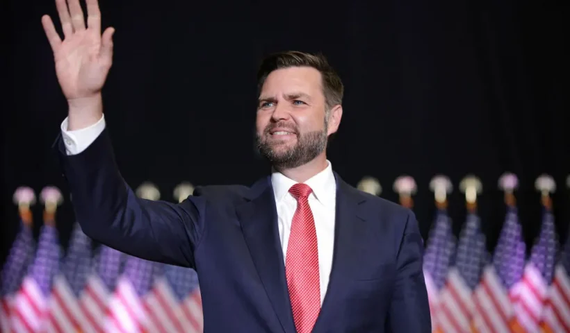RADFORD, VIRGINIA - JULY 22: Republican vice presidential nominee, U.S. Sen. J.D. Vance (R-OH) holds a campaign rally at Radford University on July 22, 2024 in Radford, Virginia. Vance is on the first campaign swing for either presidential ticket since President Joe Biden yesterday abruptly ended his reelection bid and threw his support behind Vice President Kamala Harris. (Photo by Alex Wong/Getty Images)