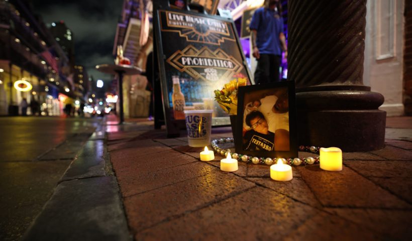 NEW ORLEANS, LOUISIANA - JANUARY 04: Scenes from a vigil held for people killed on Bourbon street are seen on January 04, 2025 in New Orleans, Louisiana. At least 14 people were killed on Bourbon Street when a person allegedly drove into a crowd in the early morning hours of New Year's Day Dozens more were injured after a suspect in a rented pickup truck allegedly drove around barricades and through a crowd of New Year's revelers on Bourbon Street. The suspect then got out of the car, opened fire on police officers, and was subsequently killed by law enforcement. (Photo by Chris Graythen/Getty Images)