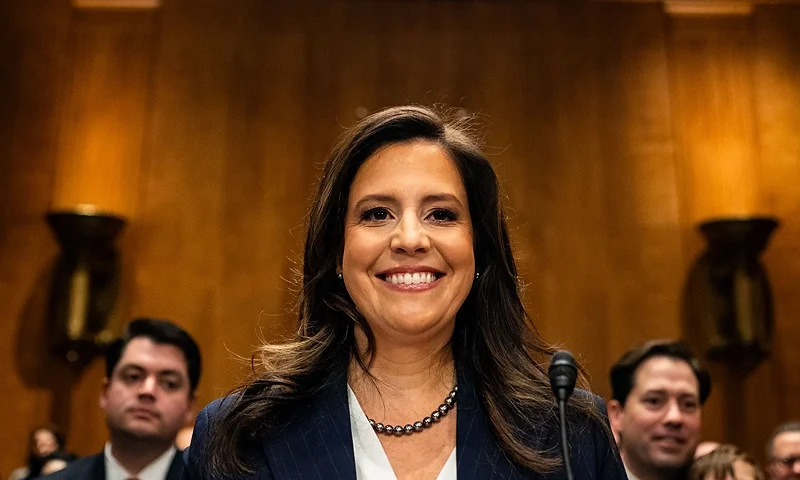 WASHINGTON, DC - JANUARY 21: Rep. Elise Stefanik (R-NY) arrives to testify before the Senate Foreign Relations Committee on her nomination to be Ambassador to the United Nations on Capitol Hill on January 21, 2025 in Washington, DC. Stefanik's confirmation hearing was initially scheduled for last week, but was delayed due to issues relating to paperwork. (Photo by Kent Nishimura/Getty Images)