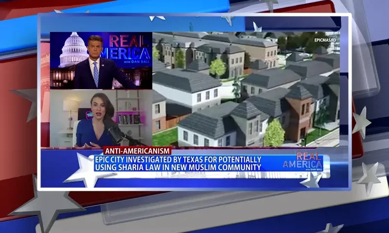 Video still from Real America on One America News Network during an interview with the guest, Breanna Morello.