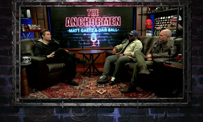 Video still from The Anchormen on One America News Network
