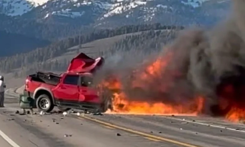 Scene of the crash (Photo via: Idaho State Police)