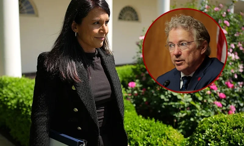 (L) U.S. Director of National Intelligence Tulsi Gabbard arrives for a National Day of Prayer event hosted by President Donald Trump in the Rose Garden at the White House on May 1, 2025 in Washington, DC The National Day of Prayer is a congressionally recognized observance that calls on people of all faiths to participate in a day of prayer and reflection. (Photo by Andrew Harnik/Getty Images) / (R) WASHINGTON, DC - APRIL 03: Chairman Sen. Rand Paul (R-KY) speaks during a nomination hearing with the Senate Committee on Homeland Security and Governmental Affairs on Capitol Hill on April 03, 2025 in Washington, DC. The committee held the nomination hearing for Scott Kupor, U.S. President Donald Trump's nominee to be Director of the Office of Personnel Management and Eric Ueland, U.S. President Donald Trump's nominee to be Deputy Director for Management at the Office of Management and Budget. Senators spoke with the witnesses about their history in government, goals for their roles and actions U.S. President Donald Trump has taken in his first few months of office. (Photo by Anna Moneymaker/Getty Images)