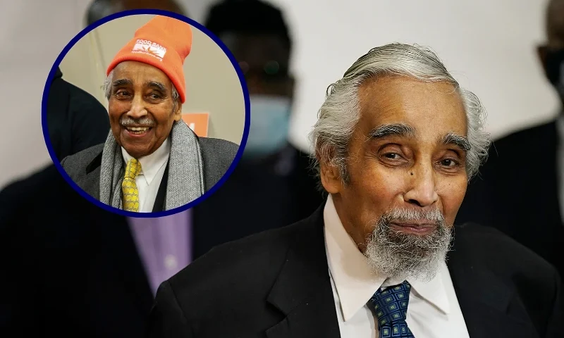 (L) NEW YORK, NEW YORK - JANUARY 21: Former U.S. congressman Charlie Rangel attends the Food Bank For New York City Done In A Day For MLK event at Food Bank For New York City on January 21, 2019 in New York City. (Photo by Bennett Raglin/Getty Images for Food Bank For New York City) / (R) NEW YORK, NY - MARCH 17: Former U.S. Rep. Charles Rangel (D-NY) speaks before New York Governor Andrew Cuomo gets vaccinated at the mass vaccination site at Mount Neboh Baptist Church in Harlem on March 17, 2021 in New York City. (Photo by Seth Wenig-Pool/Getty Images)