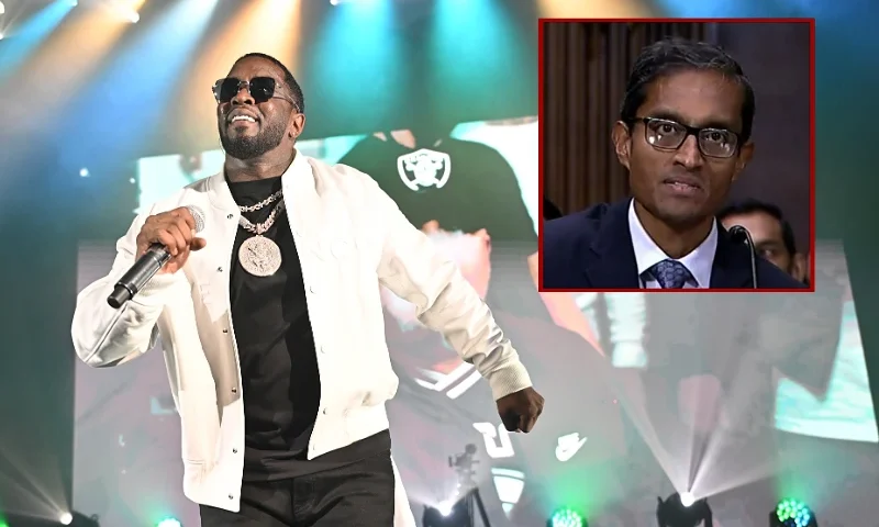 (Background) LONDON, ENGLAND - NOVEMBER 07: Diddy performs at O2 Shepherd's Bush Empire in a special one night only event at O2 Shepherd's Bush Empire on November 07, 2023 in London, England. (Photo by Samir Hussein/Getty Images for Sean Diddy Combs) / (R) Judge Arun Subramanian. (Photo via: United States District Court – Southern District of New York)