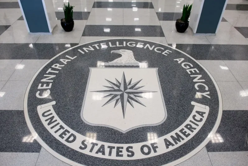 The Central Intelligence Agency (CIA) seal is displayed in the lobby of CIA Headquarters in Langley, Virginia, on August 14, 2008. (Photo by SAUL LOEB / AFP) (Photo by SAUL LOEB/AFP via Getty Images)