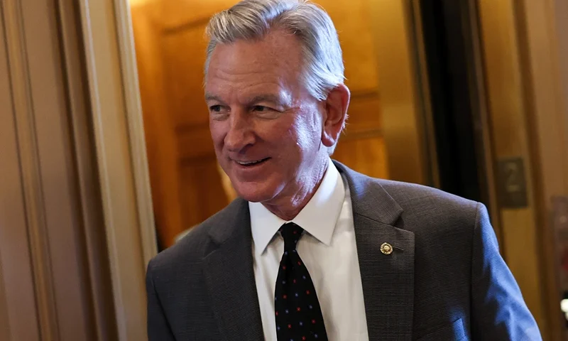 U.S. Sen. Tommy Tuberville (R-AL) walks to the Senate chambers at the U.S. Capitol on June 1, 2023 in Washington, DC. The Senate is expected to take up The Fiscal Responsibility Act, legislation negotiated between the White House and House Republicans to raise the debt ceiling until 2025 and avoid a federal default. The House passed the bill last night with a bipartisan vote of 314-117. (Photo by Kevin Dietsch/Getty Images)