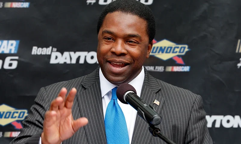 Jacksonville mayor Alvin Brown speaks to the media during the Road to Daytona Fueled By Sunoco Tour stop at City Hall on February 12, 2013 in Jacksonville, Florida. (Photo by Sam Greenwood/Getty Images for NASCAR)