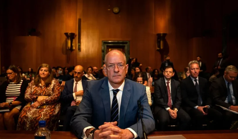 WASHINGTON, DC - MAY 1: UnitedHealth CEO Andrew Witty testifies before the Senate Finance Committee on Capitol Hill on May 1, 2024 in Washington, DC. In February hackers stole health and personal data of what UnitedHealth says is "potentially a substantial proportion" of patient information from its systems. (Photo by Kent Nishimura/Getty Images)
