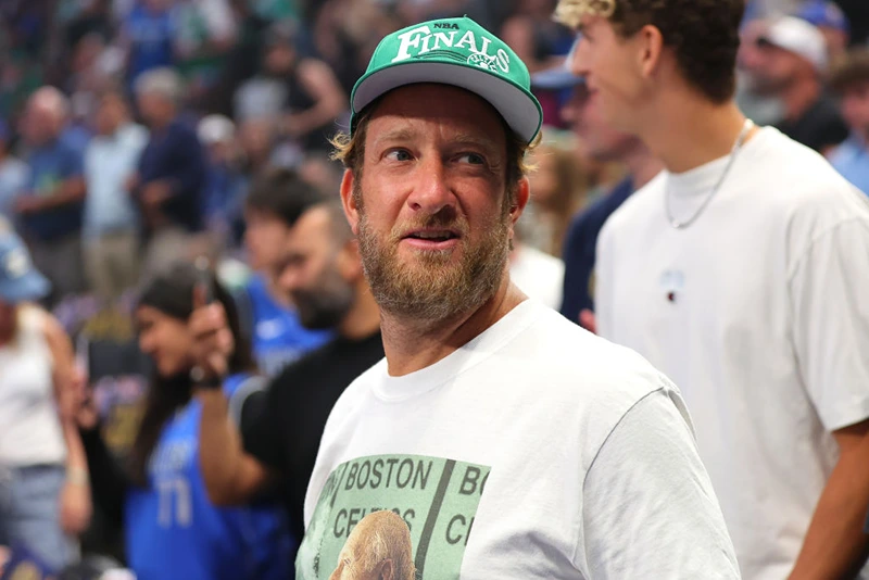 DALLAS, TEXAS - JUNE 14: Dave Portnoy looks on prior to Game Four of the 2024 NBA Finals between the Dallas Mavericks and the Boston Celtics at American Airlines Center on June 14, 2024 in Dallas, Texas. NOTE TO USER: User expressly acknowledges and agrees that, by downloading and or using this photograph, User is consenting to the terms and conditions of the Getty Images License Agreement. (Photo by Stacy Revere/Getty Images)