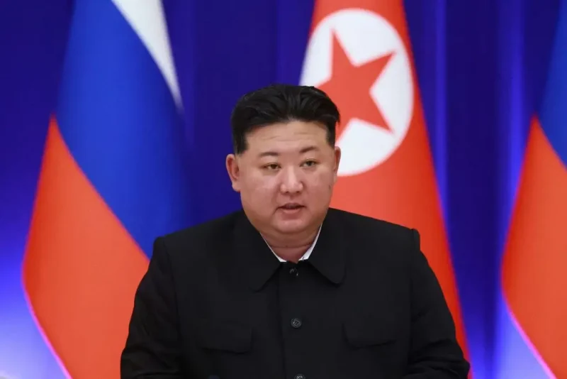 In this pool photograph distributed by the Russian state agency Sputnik, North Korean leader Kim Jong Un attends a reception for Russian President Vladimir Putin at the Mongnangwan Reception House in Pyongyang on June 19, 2024. Putin enjoyed a red carpet welcome, a military ceremony and an embrace from North Korea's Kim Jong Un during a state visit to Pyongyang where they both pledged to forge closer ties. (Photo by Vladimir Smirnov / POOL / AFP) / -- Editor's note : this image is distributed by the Russian state owned agency Sputnik -- (Photo by VLADIMIR SMIRNOV/POOL/AFP via Getty Images)