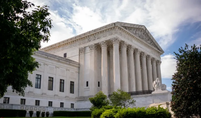 WASHINGTON, DC - JUNE 20: An exterior view of the Supreme Court on June 20, 2024 in Washington, DC. The Supreme Court is about to issue rulings on a variety of high profile cases dealing with abortion rights, gun rights, and former President Donald Trump's immunity claim, putting the court at the center of many hot political topics during an election year. (Photo by Andrew Harnik/Getty Images)
