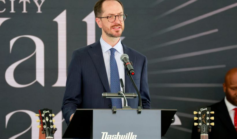 NASHVILLE, TENNESSEE - OCTOBER 30: Nashville Mayor, Freddie O'Connell, speaks during the 2024 Music City Walk of Fame Induction ceremony at Music City Walk of Fame on October 30, 2024 in Nashville, Tennessee. (Photo by Jason Kempin/Getty Images)