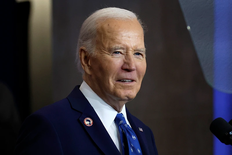 U.S. President Joe Biden speaks at the Department of Labor on December 16, 2024 in Washington, DC. Biden signed a proclamation to establish the Frances Perkins National Monument in Maine. Perkins was the first female Cabinet secretary and served as the Labor Secretary under Franklin Roosevelt. (Photo by Kevin Dietsch/Getty Images)