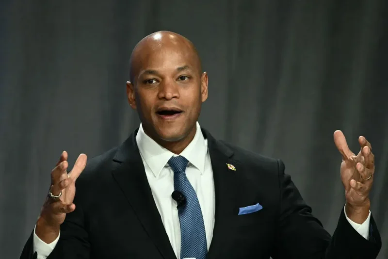 Governor of Maryland Wes Moore addressing the National League of Cities Congressional Conference in Washington, DC, on March 10, 2025. (Photo by Brendan SMIALOWSKI / AFP) (Photo by BRENDAN SMIALOWSKI/AFP via Getty Images)