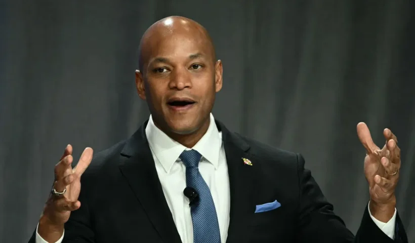 Governor of Maryland Wes Moore speaks at the National League of Cities Congressional Conference in Washington, DC, on March 10, 2025. (Photo by Brendan SMIALOWSKI / AFP) (Photo by BRENDAN SMIALOWSKI/AFP via Getty Images)