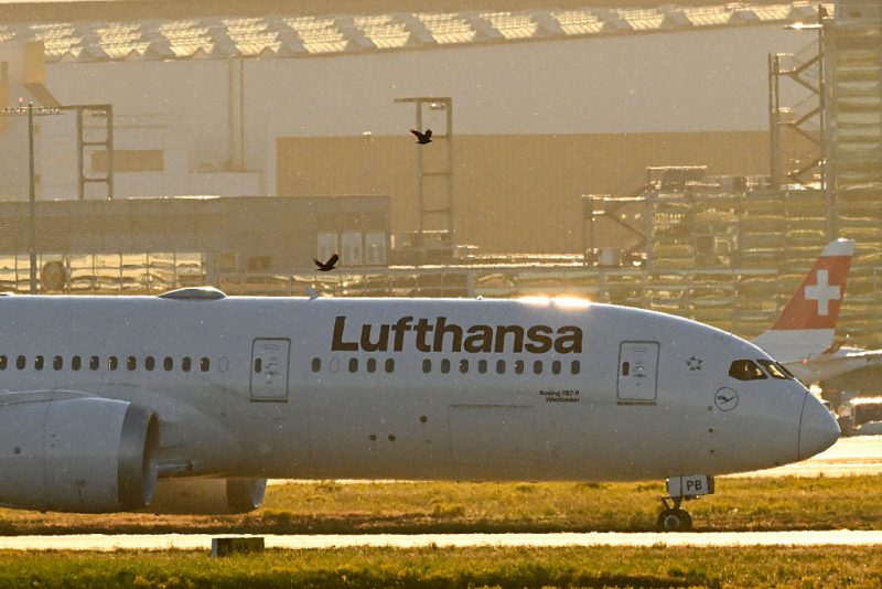 A jet of German airline Lufthansa is pictured at the airport in Frankfurt am Main, western Germany, on April 28, 2025. Lufthansa will announce its first quarter financial statements on April 29, 2025. (Photo by Kirill KUDRYAVTSEV / AFP) (Photo by KIRILL KUDRYAVTSEV/AFP via Getty Images)