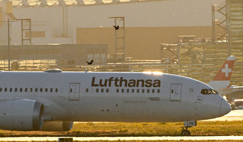 A jet of German airline Lufthansa is pictured at the airport in Frankfurt am Main, western Germany, on April 28, 2025. Lufthansa will announce its first quarter financial statements on April 29, 2025. (Photo by Kirill KUDRYAVTSEV / AFP) (Photo by KIRILL KUDRYAVTSEV/AFP via Getty Images)