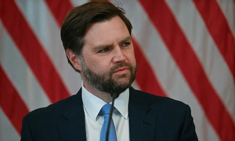 US Vice President JD Vance attends a meeting of the White House Task Force on the FIFA World Cup 2026, in the East Room of the White house in Washington, DC, on May 6, 2025. The soccer world championship will take place from June 11 to July 19, 2026, and will be hosted by the US, Canada and Mexico. (Photo by Jim WATSON / AFP) (Photo by JIM WATSON/AFP via Getty Images)