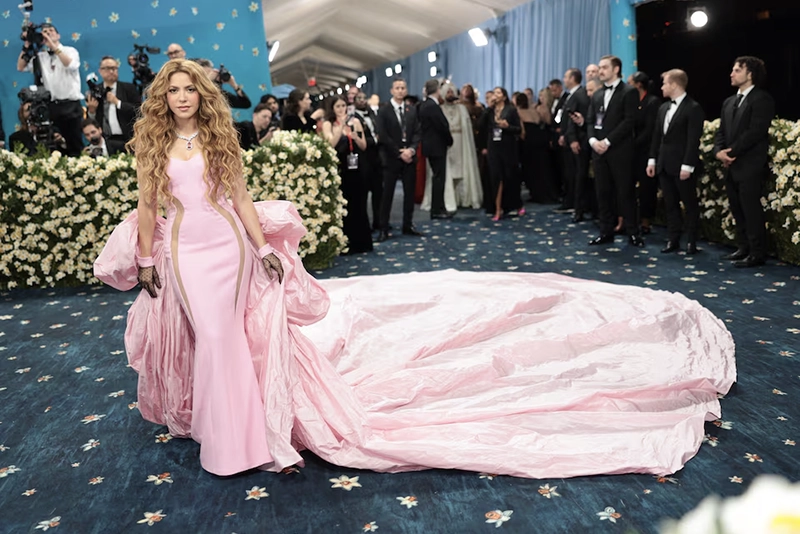 Shakira attends the Met Gala, an annual fundraising gala held for the benefit of the Metropolitan Museum of Art's Costume Institute with this year's theme 'Superfine: Tailoring Black Style,' in New York City, New York, U.S., May 5, 2025. REUTERS/Mario Anzuoni