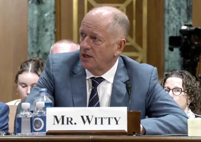 UnitedHealth CEO Andrew Witty testifies before a Senate Finance Committee on Capitol Hill in Washington, U.S., May 1, 2024. U.S. Senate/Handout via Reuters/File photo