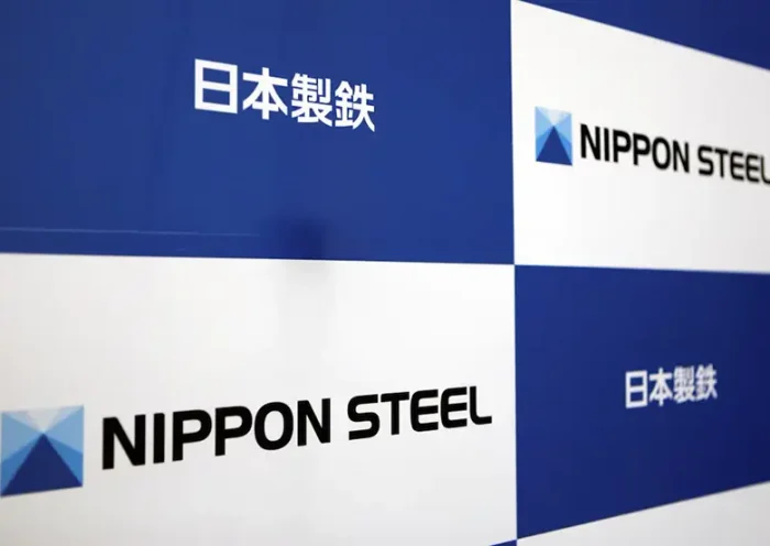 The logos of Nippon Steel Corp. are didplayed at the company headquarters in Tokyo, Japan March 18, 2019. Picture taken March 18, 2019. REUTERS/Yuka Obayashi/File Photo