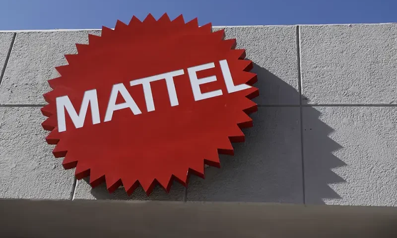 The Mattel company logo is pictured at the entrance of the Montoi plant in the municipality of Escobedo, Mexico March 15, 2022. REUTERS/Daniel Becerril