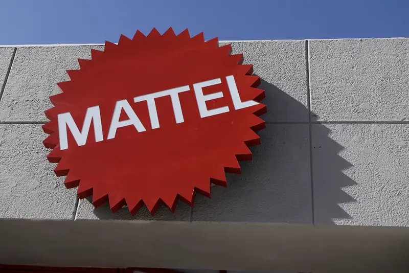 The Mattel company logo is pictured at the entrance of the Montoi plant in the municipality of Escobedo, Mexico March 15, 2022. REUTERS/Daniel Becerril
