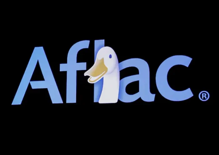 The company logo for Aflac is displayed on a screen on the floor at the New York Stock Exchange (NYSE) in New York, U.S., October 3, 2019. REUTERS/Brendan McDermid