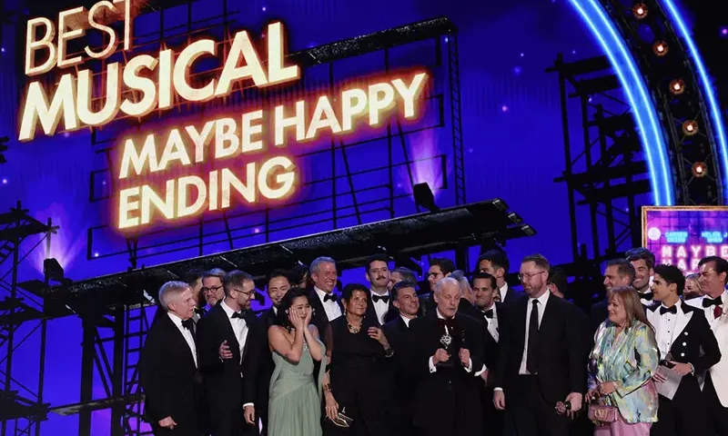 Producer Jeffrey Richards accepts Best Musical award for "Maybe Happy Ending". REUTERS/Brendan Mcdermid