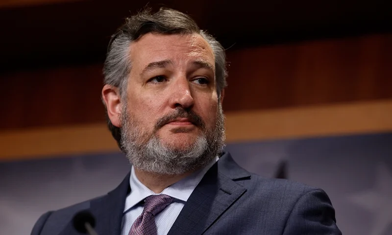 WASHINGTON, DC - JULY 19: Sen. Ted Cruz (R-TX) speaks at a news conference on the Supreme Court at the U.S. Capitol Building on July 19, 2023 in Washington, DC. Senators with the Senate Judiciary Committee held the press conference to discuss Senate Judiciary Chairman Richard Durbin's (D-IL) upcoming ethics bill. (Photo by Anna Moneymaker/Getty Images)