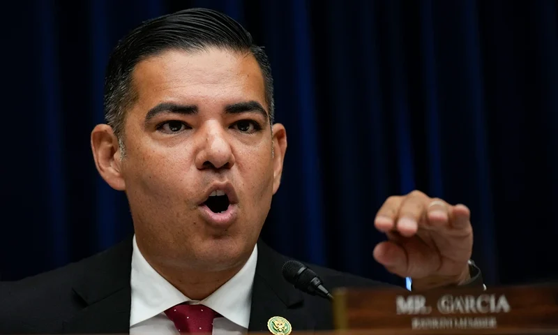 Rep. Robert Garcia (D-CA) speaks during a House Oversight Committee hearing titled "Unidentified Anomalous Phenomena: Implications on National Security, Public Safety, and Government Transparency" on Capitol Hill 26, 2023 in Washington, DC. Several witnesses are testifying about their experience with possible UFO encounters and discussion about a potential covert government program concerning debris from crashed, non-human origin spacecraft. (Photo by Drew Angerer/Getty Images)