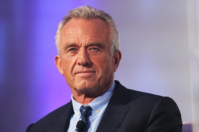 NEW YORK, NEW YORK - JULY 25: Democratic Presidential Candidate Robert F. Kennedy Jr. listens as he is introduced by Rabbi Shmuley Boteach during the World Values Network's Presidential candidate series at the Glasshouse on July 25, 2023 in New York City. Kennedy Jr., who is running a longshot primary campaign against President Joe Biden, joined Rabbi Shmuley Boteach to discuss fighting antisemitism and the championing of Israel. Kennedy has faced backlash for his stances on vaccines, most recently for comments he made suggesting that the coronavirus (COVID-19) disease could have been “targeted to attack Caucasians and Black people,” while sparing Jewish and Chinese people. He has denied allegations of racism and antisemitism. (Photo by Michael M. Santiago/Getty Images)
