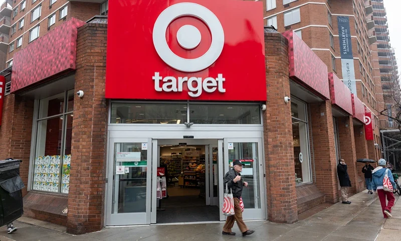 NEW YORK, NEW YORK - MARCH 05: A Target store stands in Manhattan on March 05, 2024 in New York City. As it showed progress in raising profits, the Minneapolis-based retailer’s shares jumped nearly 12% in afternoon trading despite a drop in sales. (Photo by Spencer Platt/Getty Images)