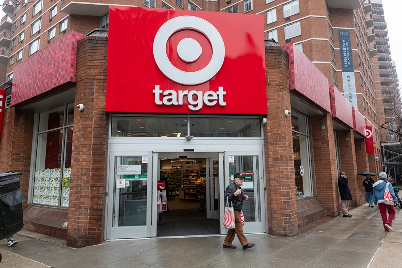 NEW YORK, NEW YORK - MARCH 05: A Target store stands in Manhattan on March 05, 2024 in New York City. As it showed progress in raising profits, the Minneapolis-based retailer’s shares jumped nearly 12% in afternoon trading despite a drop in sales. (Photo by Spencer Platt/Getty Images)