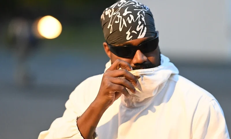 BERLIN, GERMANY - JULY 1: Kanye West attends the Anonymous Club fashion show during Berlin Fashion Week SS25 at Tempodrom on July 1, 2024 in Berlin, Germany. (Photo by Matthias Nareyek/Getty Images)