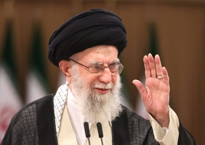Iran's supreme leader Ayatollah Ali Khamenei speaks after casting his ballot during the runoff presidential election in Tehran on July 5, 2024. Polls opened on July 5 for Iran's runoff presidential election, the interior ministry said, pitting reformist candidate Masoud Pezeshkian against ultraconservative Saeed Jalili in the race to succeed Ebrahim Raisi, who died in a May helicopter crash. (Photo by ATTA KENARE / AFP) (Photo by ATTA KENARE/AFP via Getty Images)