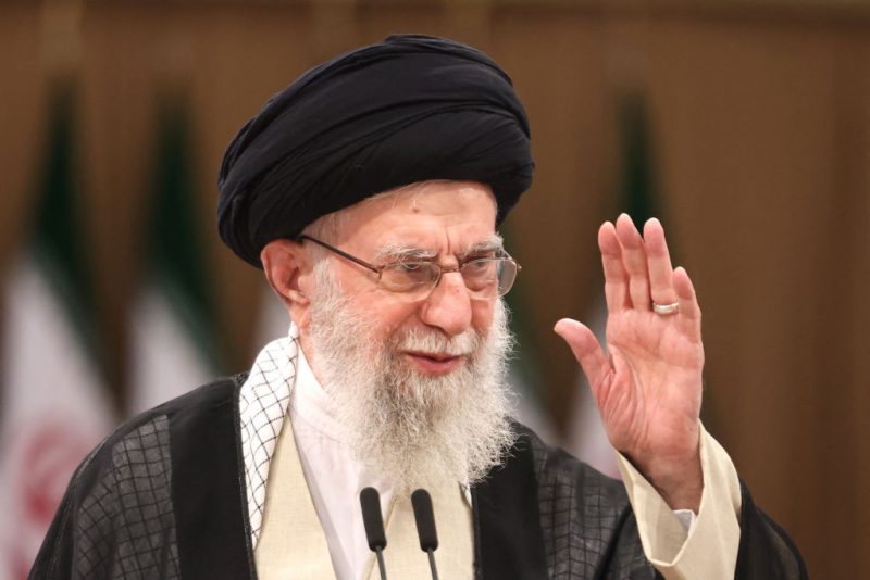 Iran's supreme leader Ayatollah Ali Khamenei speaks after casting his ballot during the runoff presidential election in Tehran on July 5, 2024. Polls opened on July 5 for Iran's runoff presidential election, the interior ministry said, pitting reformist candidate Masoud Pezeshkian against ultraconservative Saeed Jalili in the race to succeed Ebrahim Raisi, who died in a May helicopter crash. (Photo by ATTA KENARE / AFP) (Photo by ATTA KENARE/AFP via Getty Images)