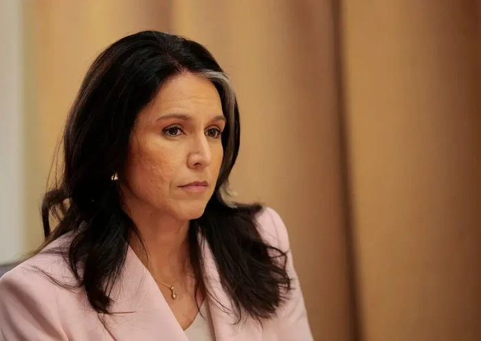 WASHINGTON, DC - APRIL 10: Director of National Intelligence Tulsi Gabbard listens during a Cabinet meeting at the White House on April 10, 2025 in Washington, DC. U.S. President Donald Trump convened a Cabinet meeting a day after announcing a 90-day pause on ‘reciprocal’ tariffs, with the exception of China. (Photo by Anna Moneymaker/Getty Images)