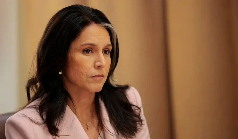 WASHINGTON, DC - APRIL 10: Director of National Intelligence Tulsi Gabbard listens during a Cabinet meeting at the White House on April 10, 2025 in Washington, DC. U.S. President Donald Trump convened a Cabinet meeting a day after announcing a 90-day pause on ‘reciprocal’ tariffs, with the exception of China. (Photo by Anna Moneymaker/Getty Images)