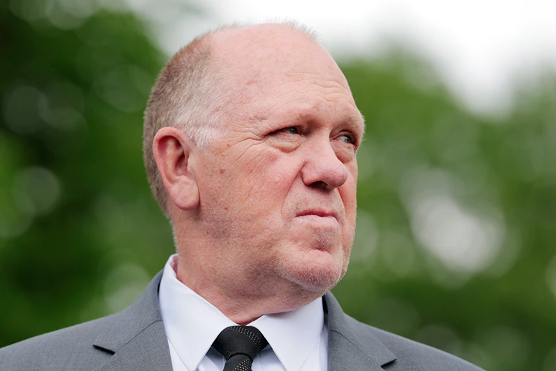 WASHINGTON, DC - MAY 05: White House border czar Tom Homan speaks to reporters outside the White House on May 05, 2025 in Washington, DC. Homan spoke to reporters on a range of topics including U.S. President Donald Trump's recent comments regarding the reopening of Alcatraz. (Photo by Anna Moneymaker/Getty Images)