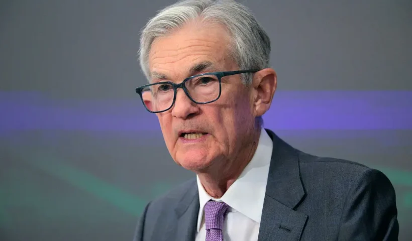 WASHINGTON, DC - JUNE 02: Federal Reserve Chair Jerome Powell delivers remarks during the Division of International Finance 7th Anniversary Conference at the Fed on June 02, 2025 in Washington, DC. Powell talked about the origins and history of the division. (Photo by Chip Somodevilla/Getty Images)