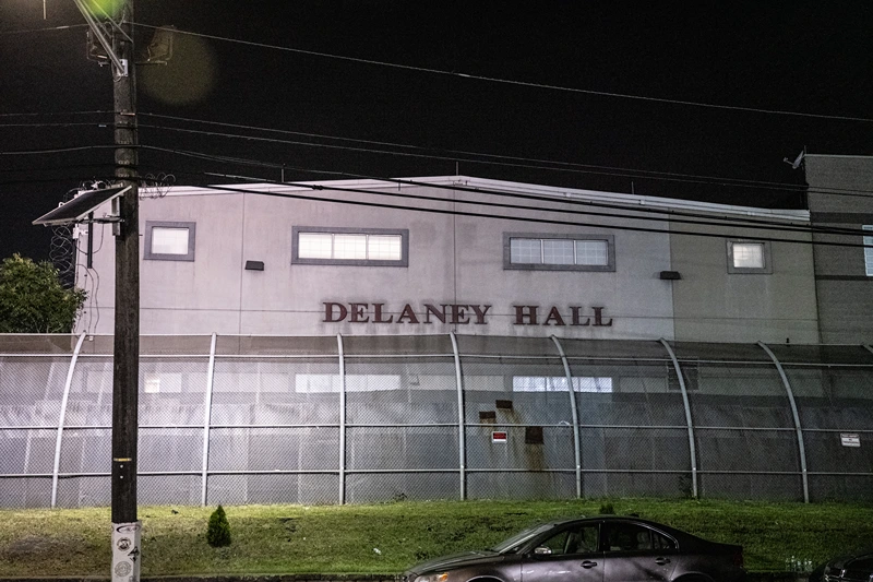NEWARK, NEW JERSEY - JUNE 12: Delaney Hall, a migrant detention facility, is seen on June 12, 2025 in Newark, New Jersey. Anti-U.S. Immigration and Customs Enforcement (ICE) protests have been spreading to cities across America since Ice deportation quotas have increased. (Photo by Stephanie Keith/Getty Images)