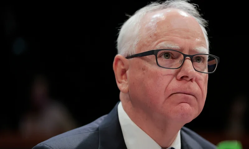 WASHINGTON, DC - JUNE 12: Minnesota Gov. Tim Walz listens during a hearing with the House Oversight and Accountability Committee at the U.S. Capitol on June 12, 2025 in Washington, DC. The committee held the hearing titled "A Hearing with Sanctuary State Governors" and questioned governors about their state immigration policies. (Photo by Anna Moneymaker/Getty Images)
