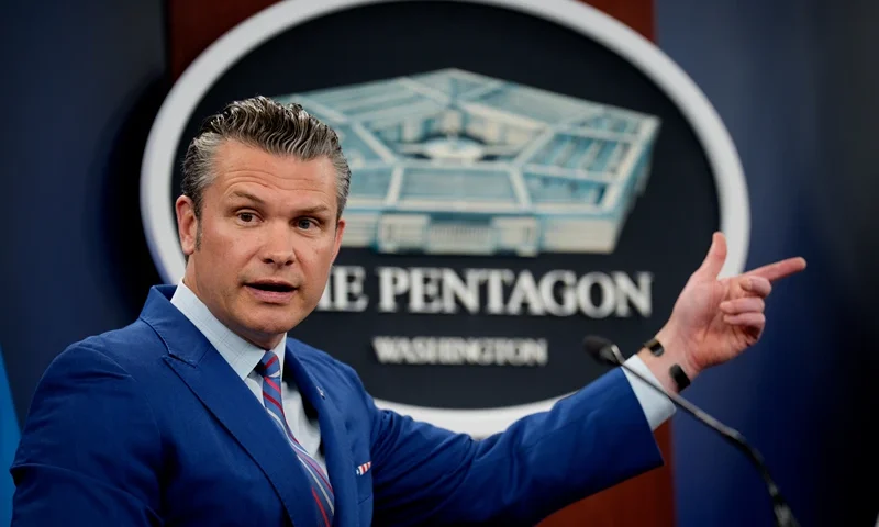 ARLINGTON, VIRGINIA - JUNE 26: U.S. Defense Secretary Pete Hegseth speaks during a news conference at the Pentagon on June 26, 2025 in Arlington, Virginia. Top officials from the Department of Defense gave an update after three Iranian nuclear facilities were struck by the U.S. military last weekend and Iran countered by launching missiles at Al Udeid Air Base in Doha, Qatar. (Photo by Andrew Harnik/Getty Images)